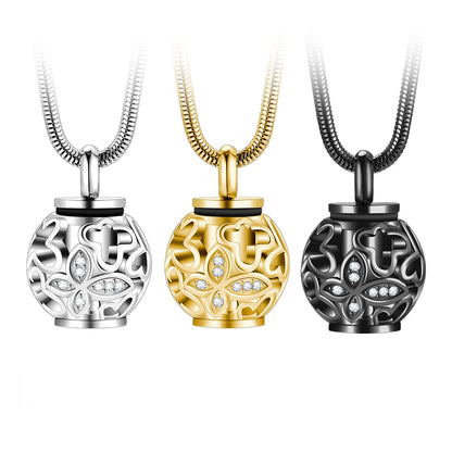 Lantern & Butterfly - Cylindrical Cremation Necklace
