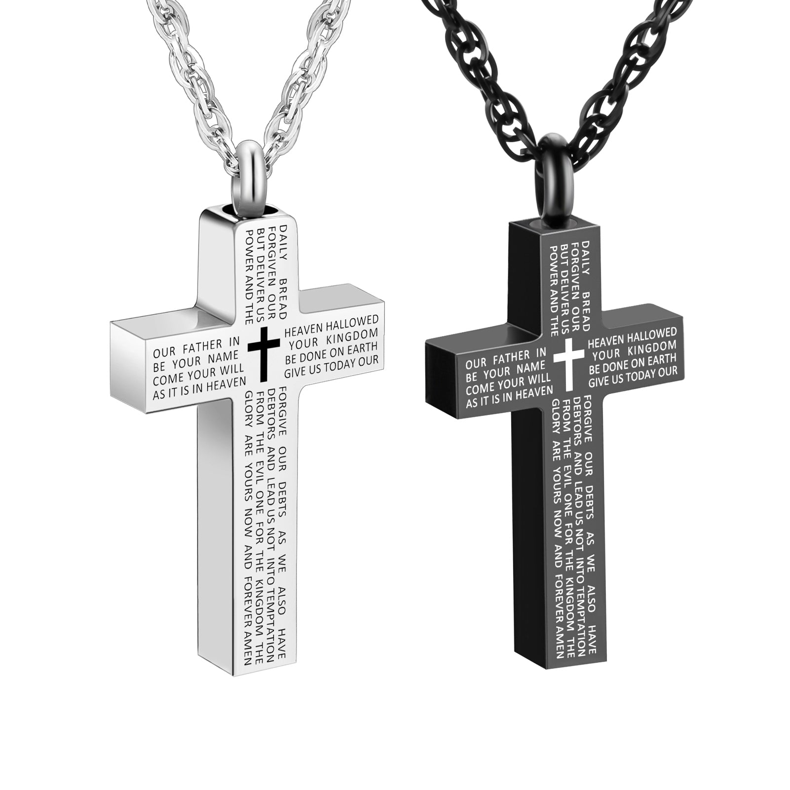 Cross Urn Necklace with Bible