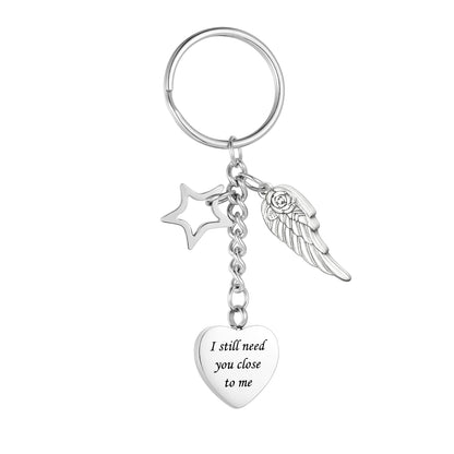 Cremation Jewelry with Angle Wing and Star