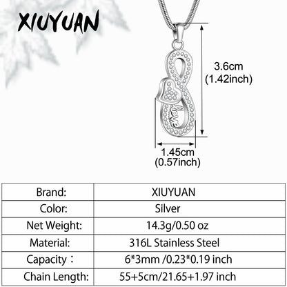 Infinity Symbol with Heart Urns Necklace for Women