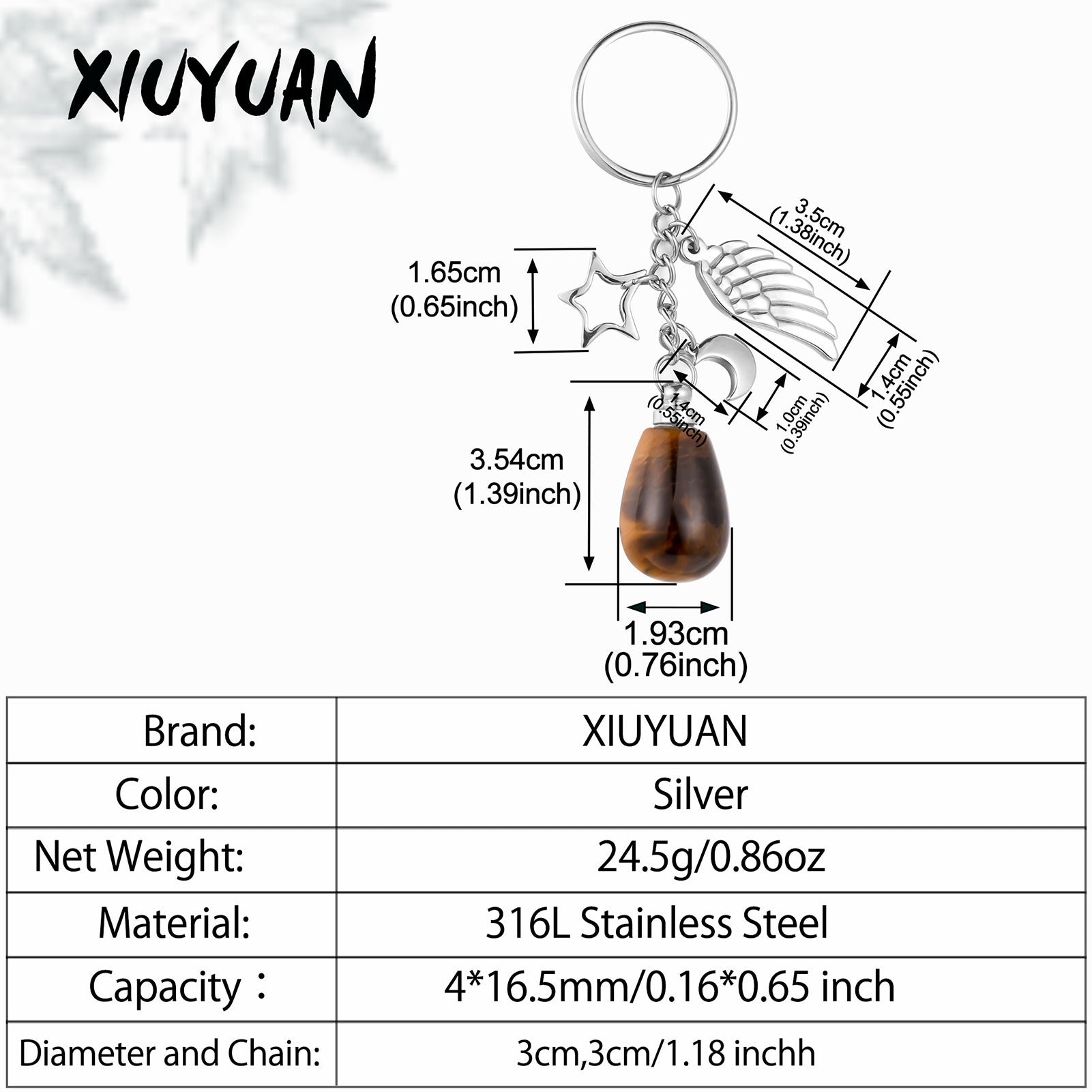 Cremation Key Rings Ashes Holder