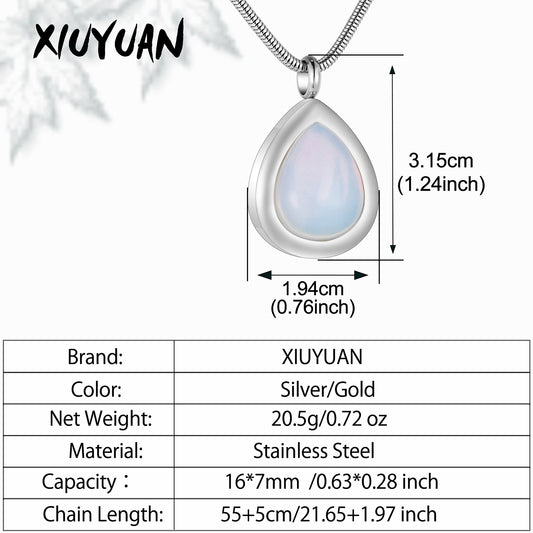 Milk and Teardrop Cremation Necklace