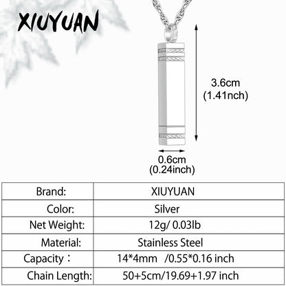 Rectangular and Bar Cremation Necklace
