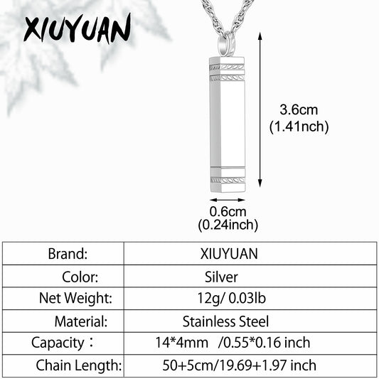 Rectangular and Bar Cremation Necklace