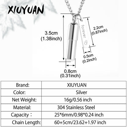 Filled Pills Cremation Pendant Necklace for Ashes