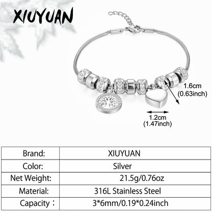 Steel Urns Bracelet with Heart