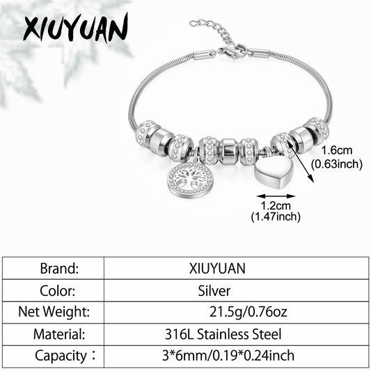 Steel Urns Bracelet with Heart