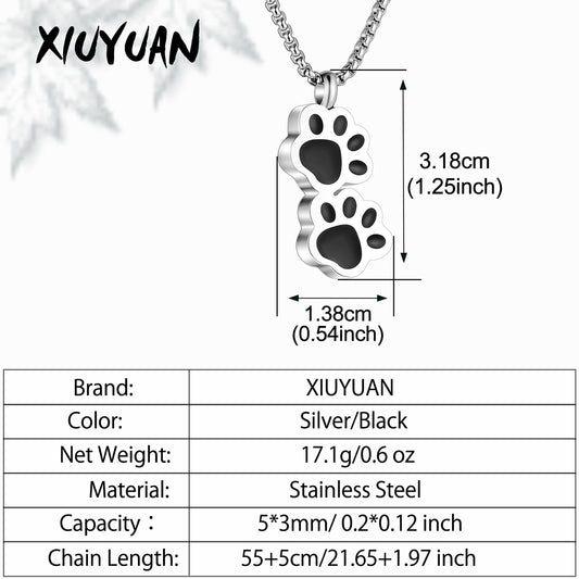 Paw Pet Cremation Urn Necklace