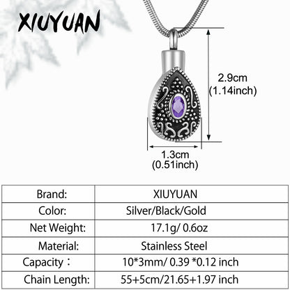 Retro Teardrop Cremation Necklace for Ashes