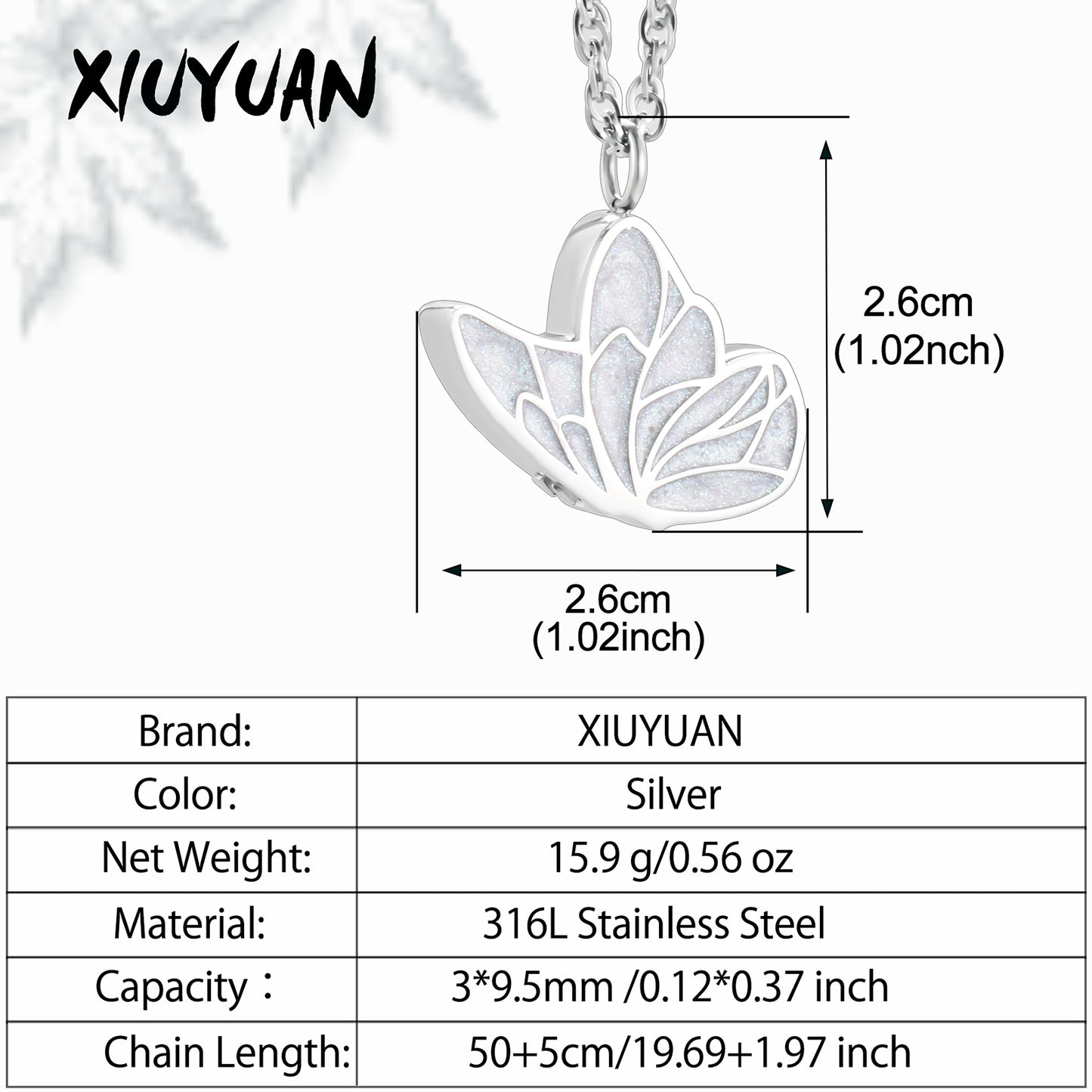 Unique Butterfly Memorial Necklace for Ashes