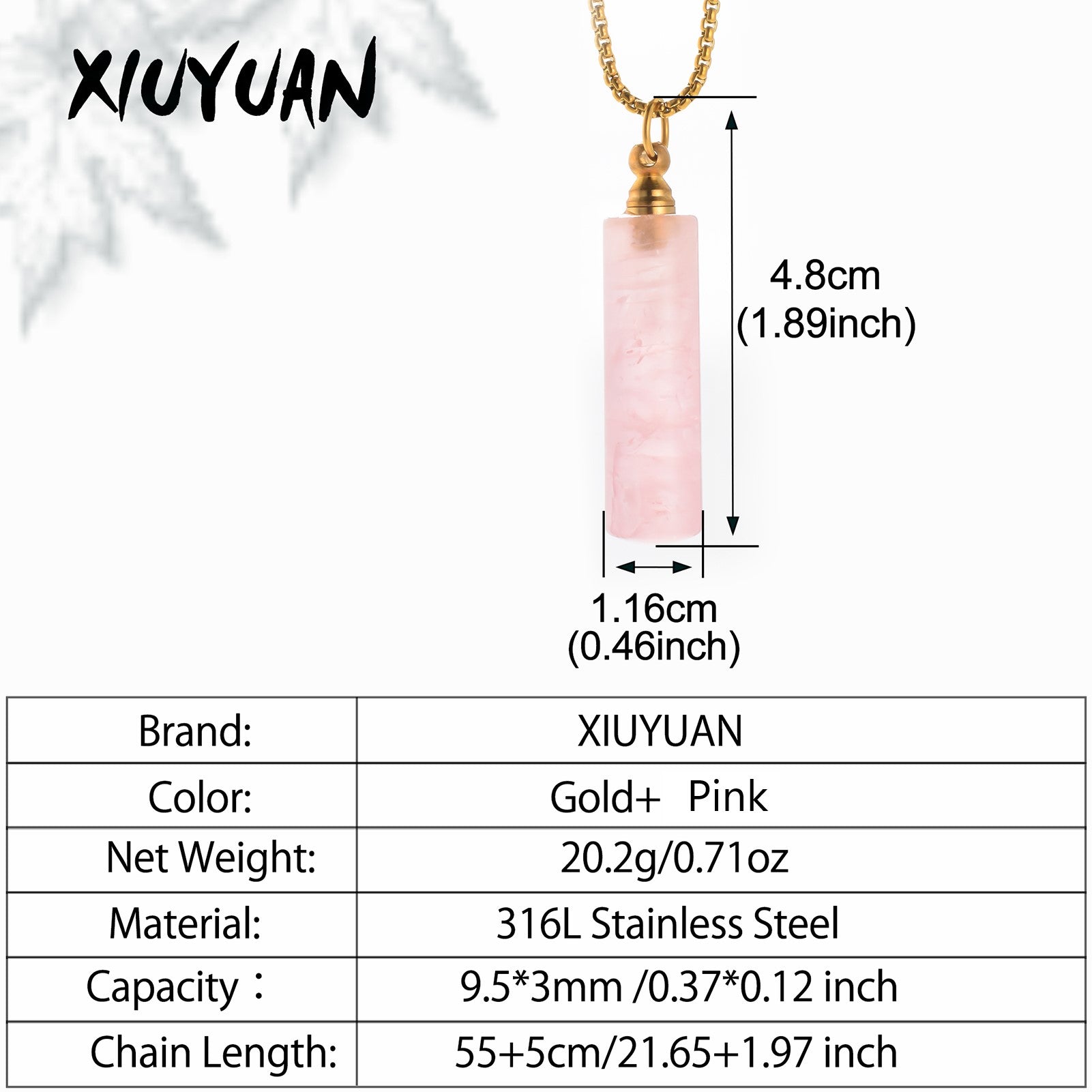 Cylindrical Cremation Pendant for Women