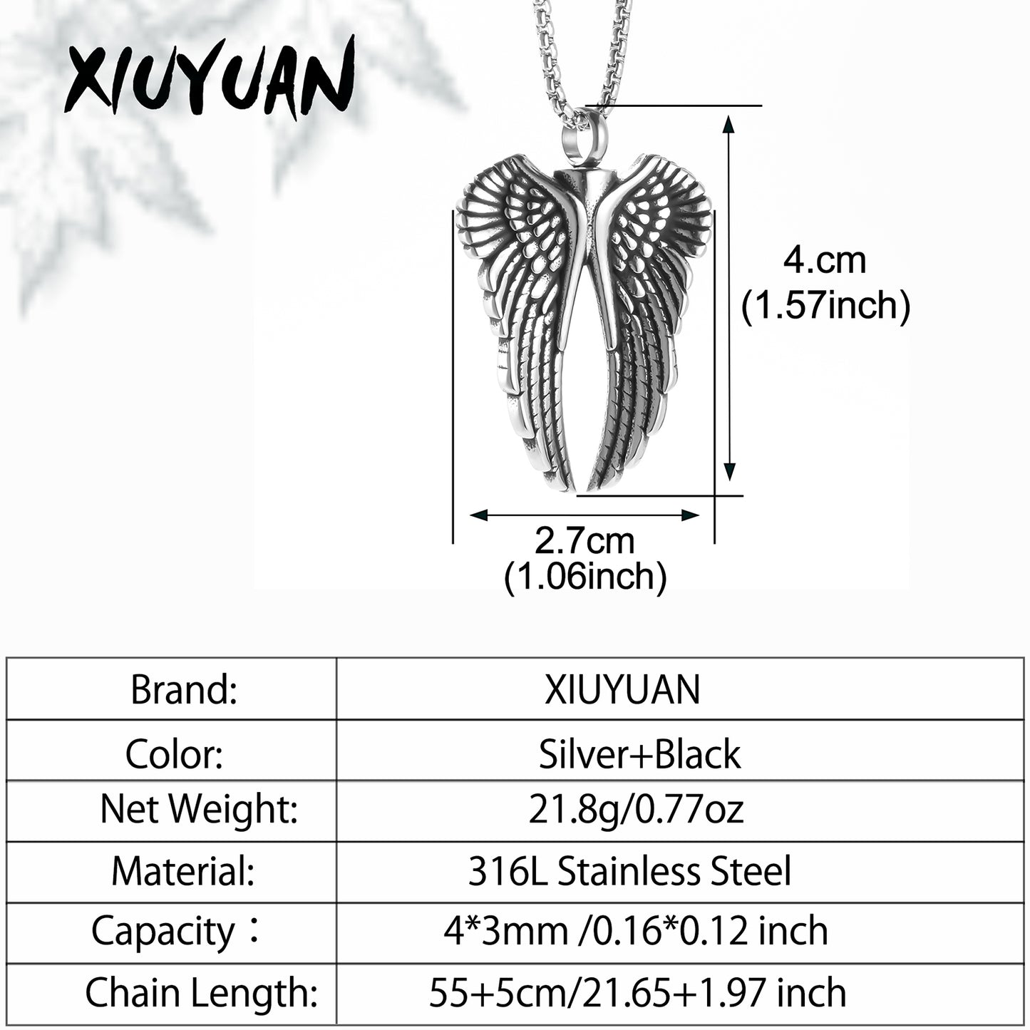 Big Wings Cremation Jewelry for Ashes