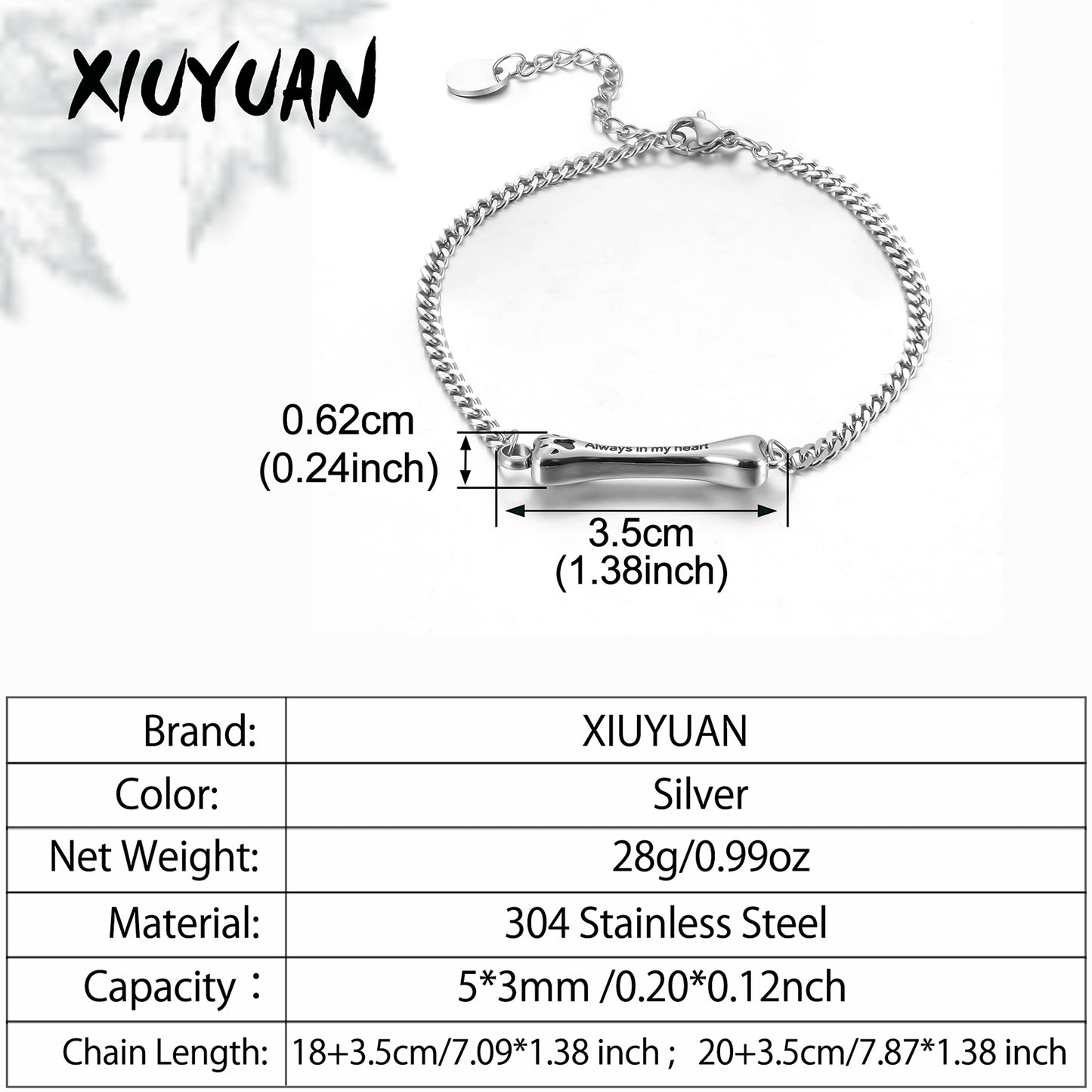 Paw Cremation Bracelet for Ashes