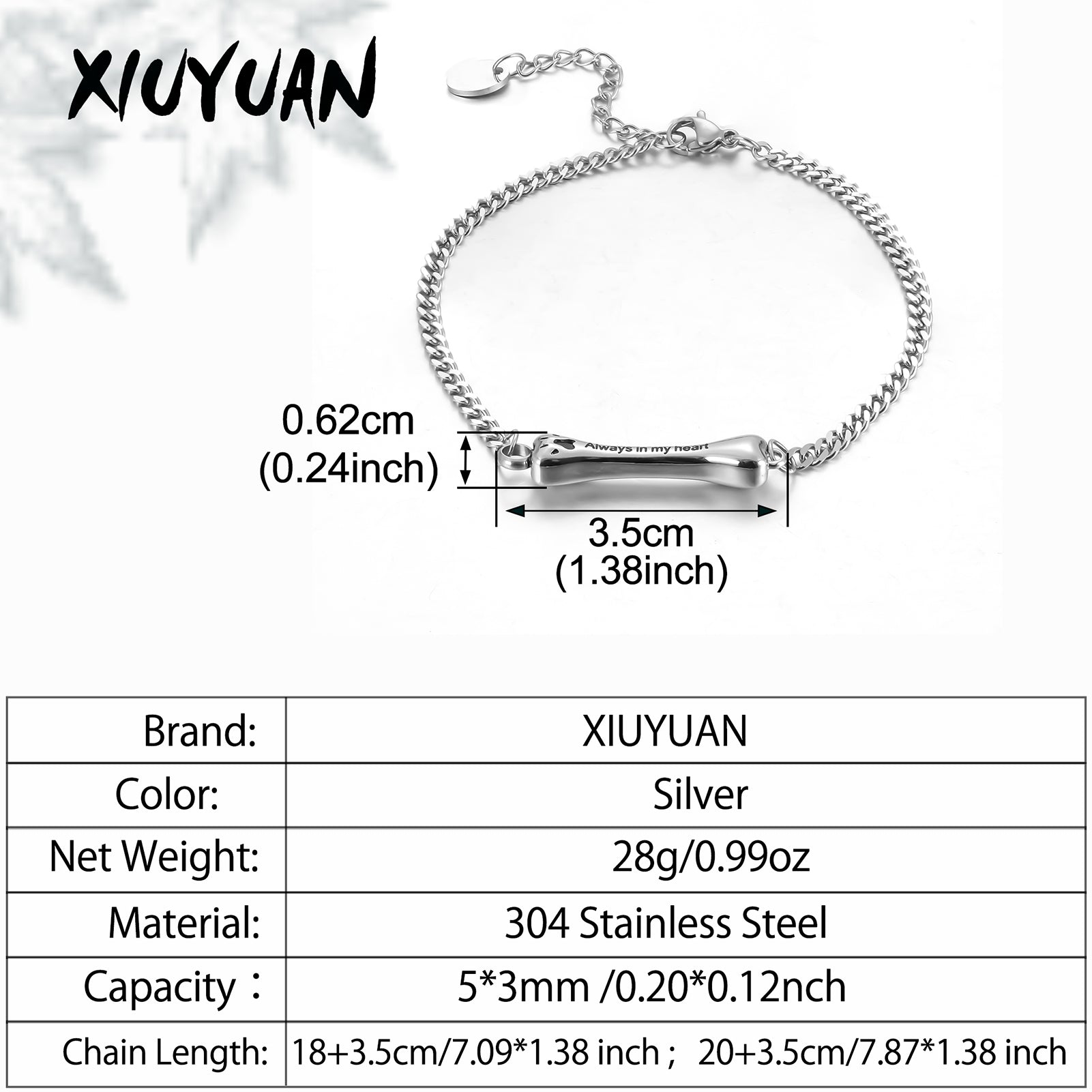 Paw Cremation Bracelet for Ashes