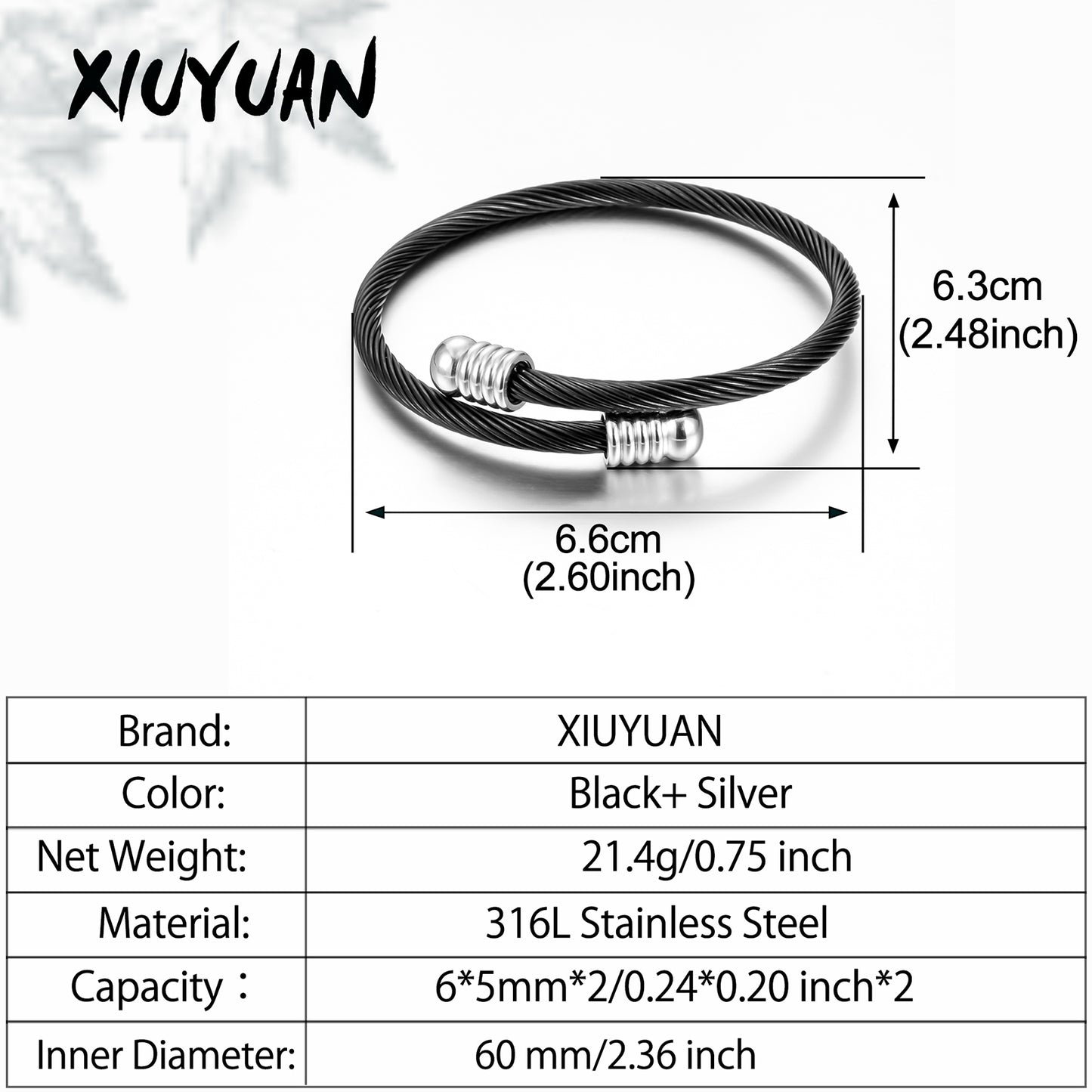 Black Cremation Bracelet for Men