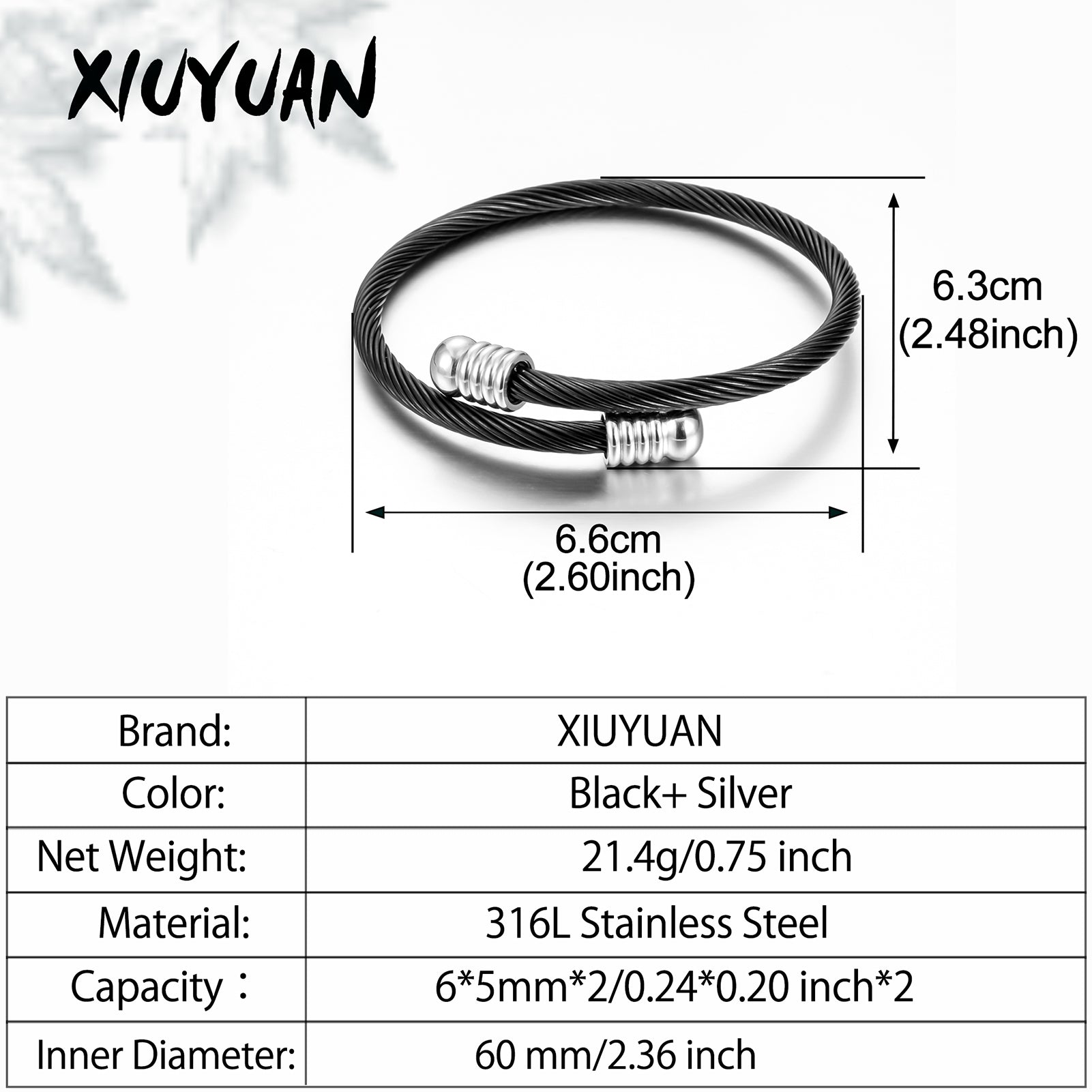 Black Cremation Bracelet for Men