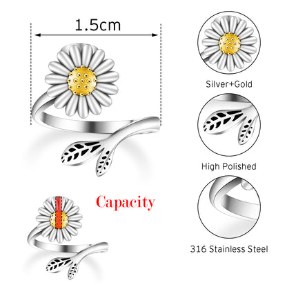 Sunflower Cremation Ring for Ashes