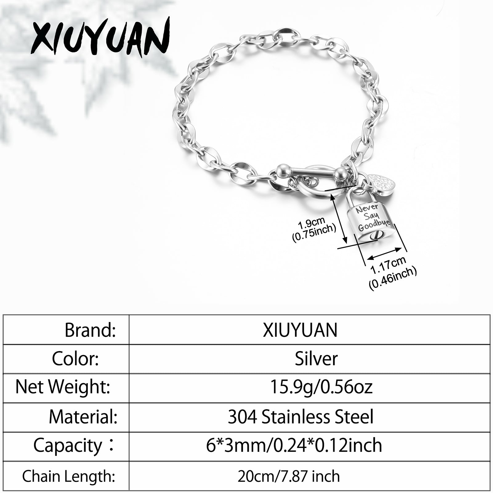 Memorial Cremation Bracelet Ashes Holder