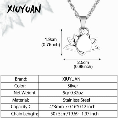 Lotus & Teardrop Cremation Necklace