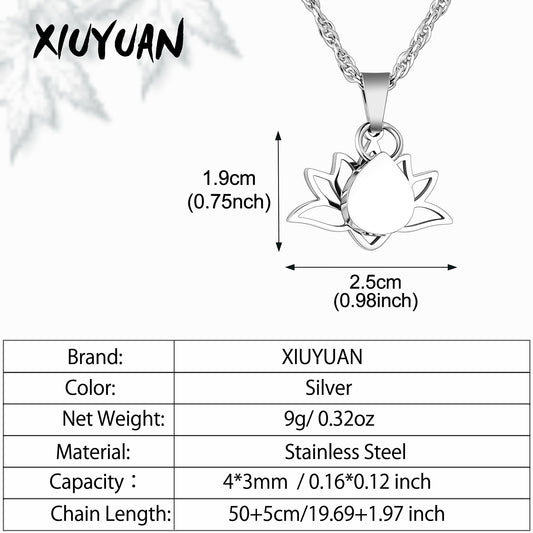 Lotus & Teardrop Cremation Necklace