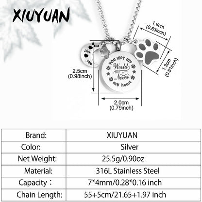 Paws Cremation Pendant Necklace