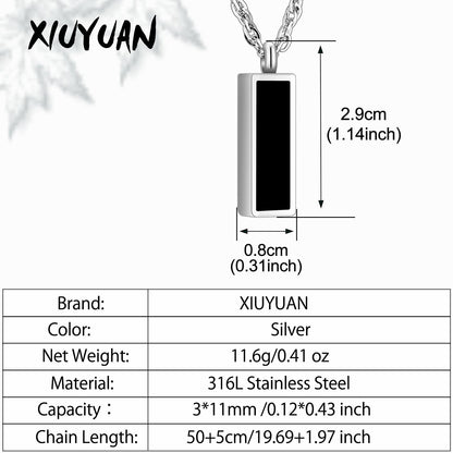 Black Bar Cremation Necklace