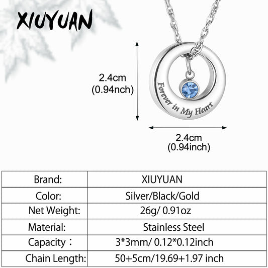 Forever in My Heart - Circle Cremation Necklace