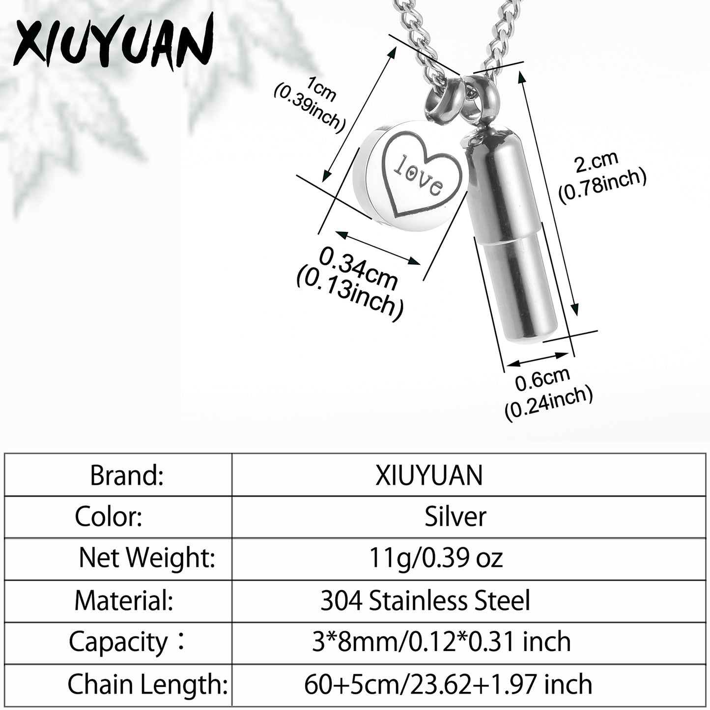 Pills Cremation Pendant Necklace for Ashes