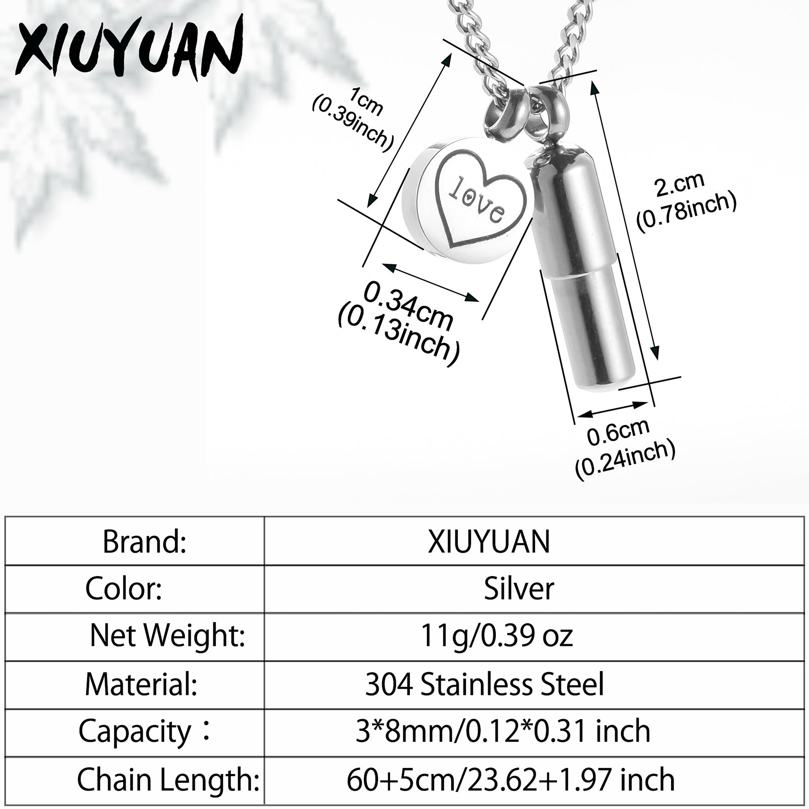 Pills Cremation Pendant Necklace for Ashes