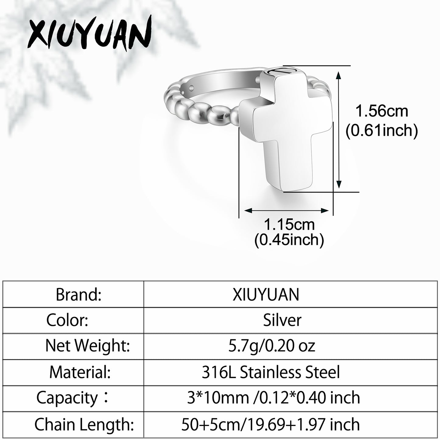 Steel Cross Cremation Ring