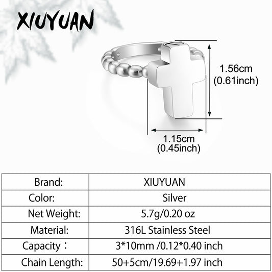 Steel Cross Cremation Ring