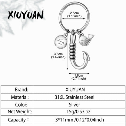 Fish Hook Cremation Key Chain