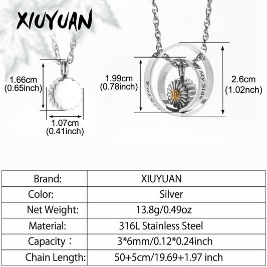 Sunflower Cremation Pendant Necklace