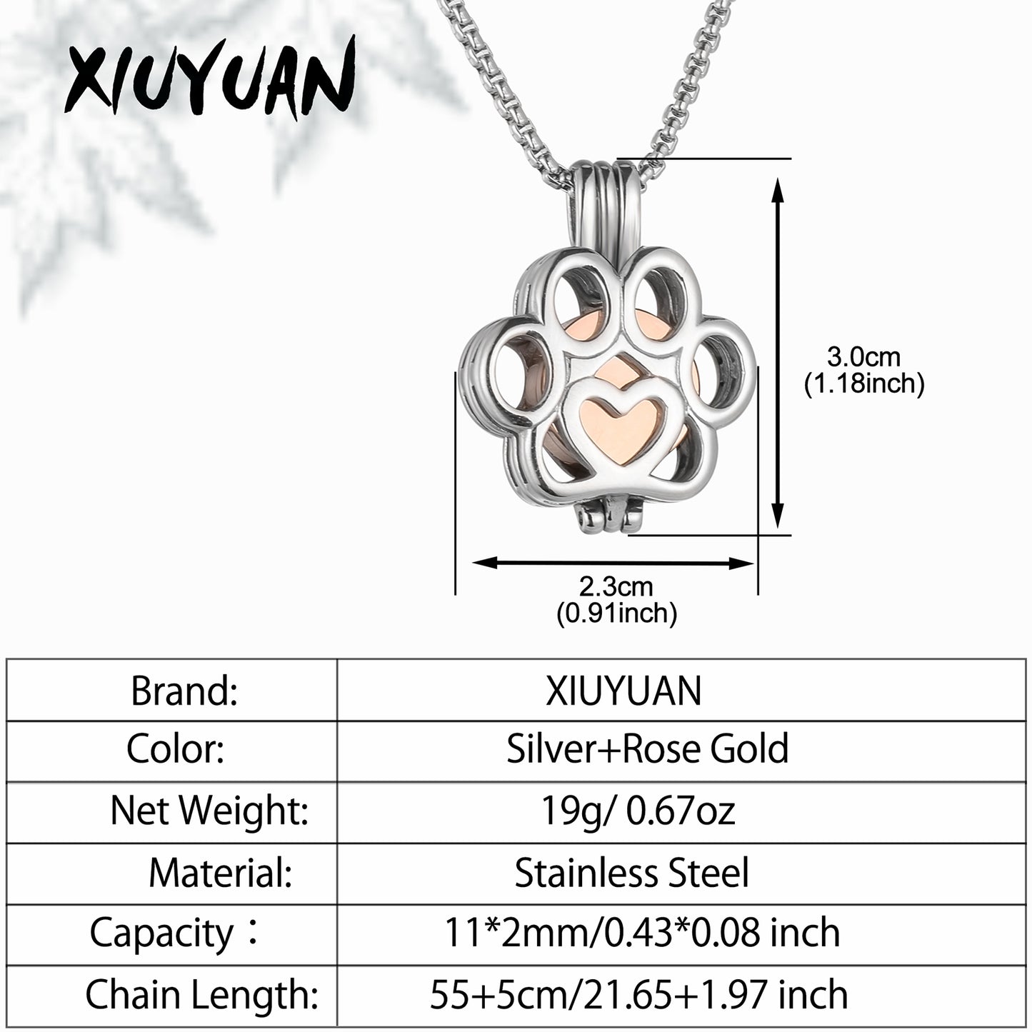 Eternity Paw Rose Gold Cremation Jewelry for Ashes