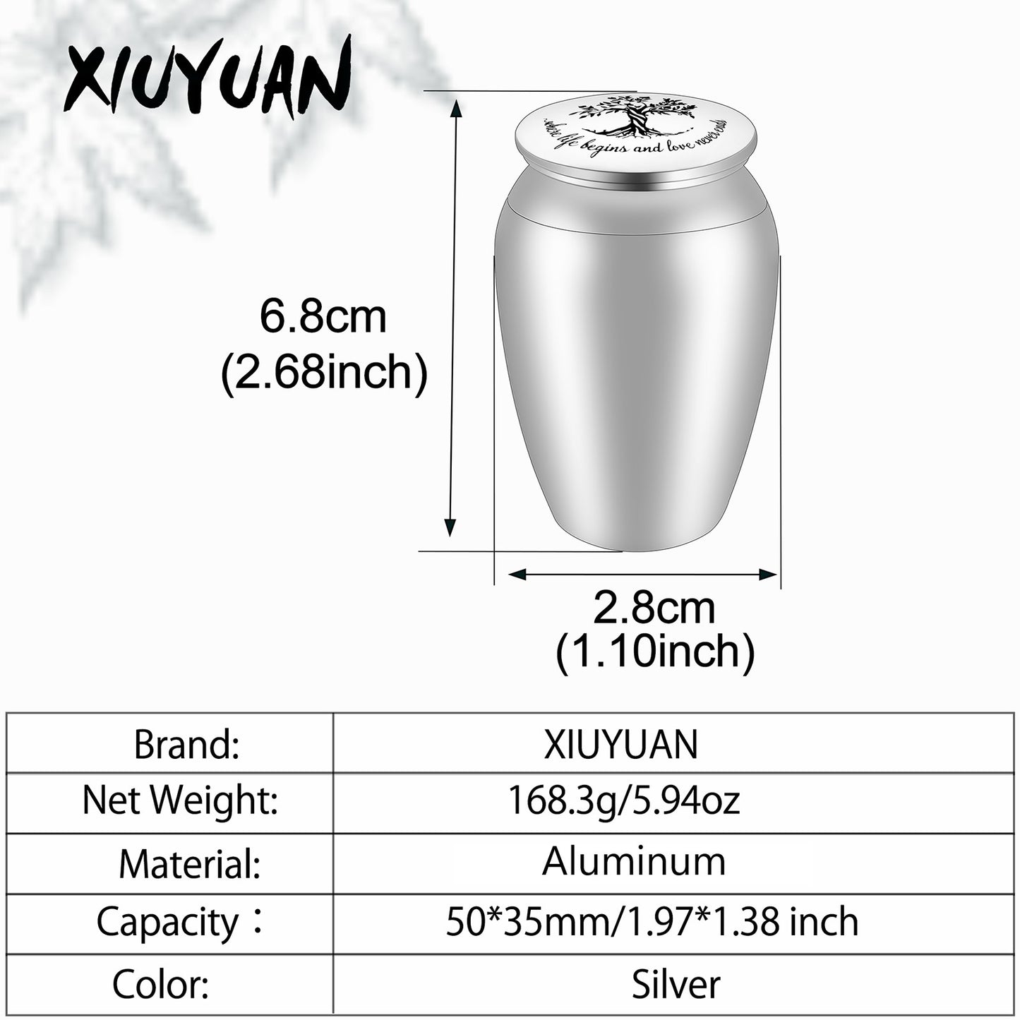 Small Aluminum Cremation Urns