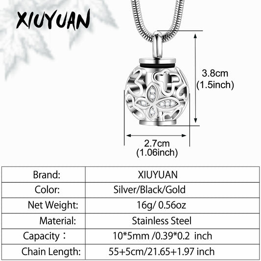 Lantern & Butterfly - Cylindrical Cremation Necklace