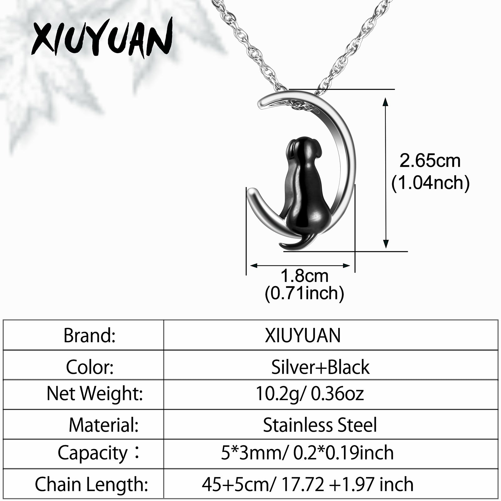 Stainless Steel Memorial Necklace for Beloved Pets Dog