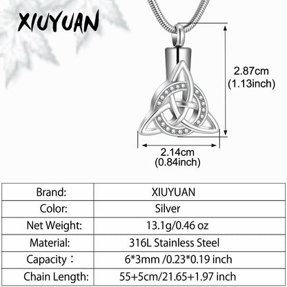 Celtic Cremation Necklace with Diamond