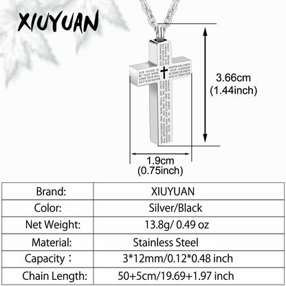 Cross Urn Necklace with Bible