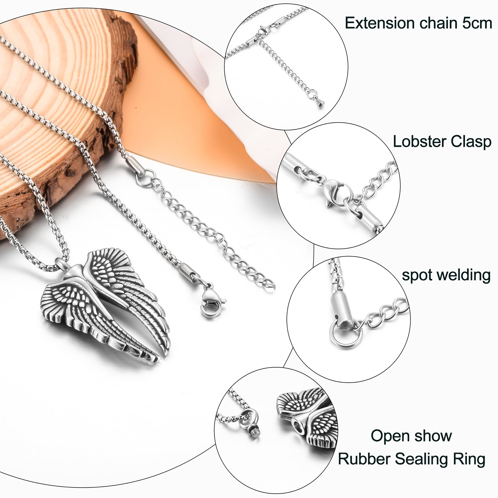 Big Wings Cremation Jewelry for Ashes