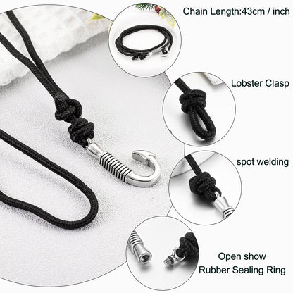 Silver Cremation Bracelet with Fish Hook