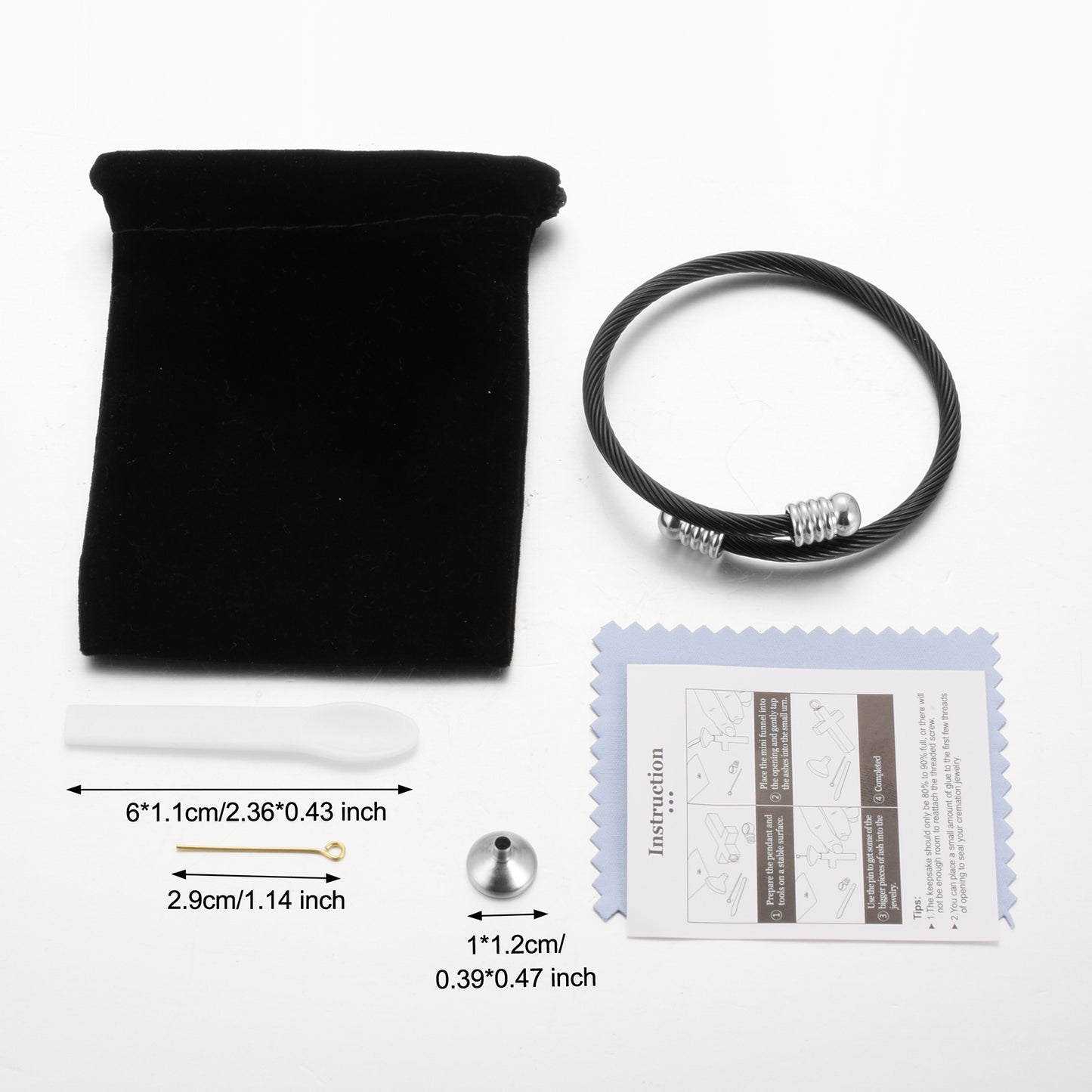 Black Cremation Bracelet for Men