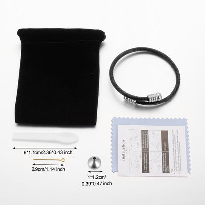 Black Cremation Bracelet for Men