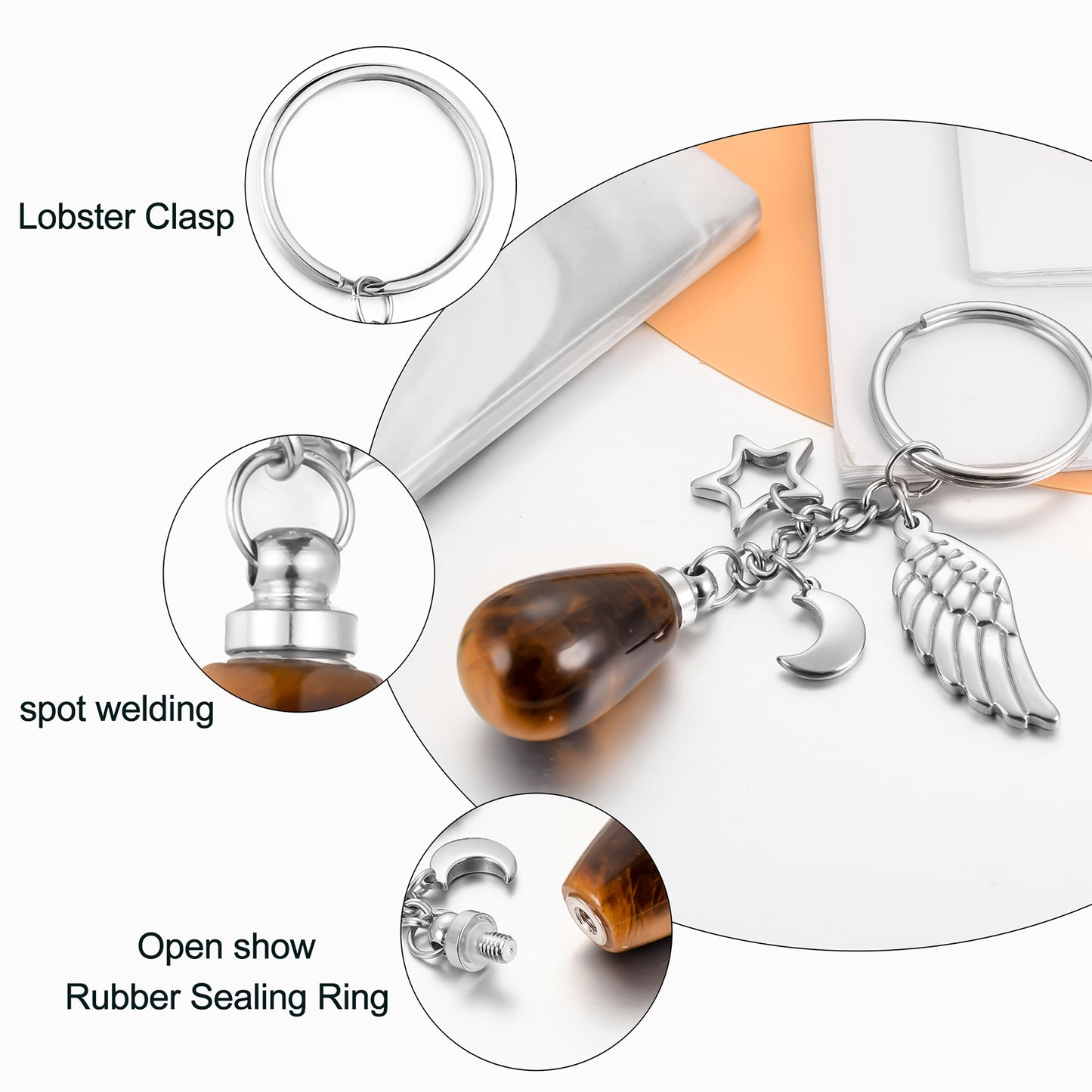 Cremation Key Rings Ashes Holder