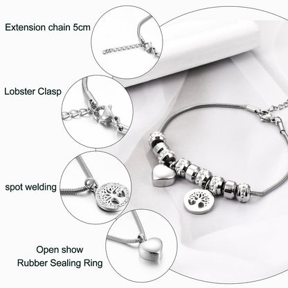 Steel Urns Bracelet with Heart