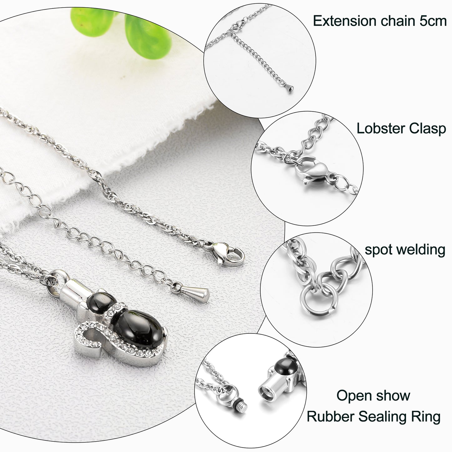 Cat Memorial Jewelry with Diamond