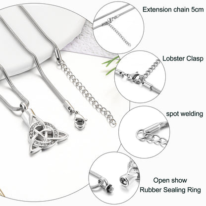 Celtic Cremation Necklace with Diamond