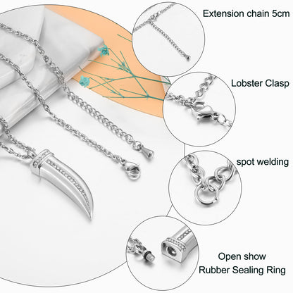 Dagger Cremation Jewelry with Zircon for Ashes