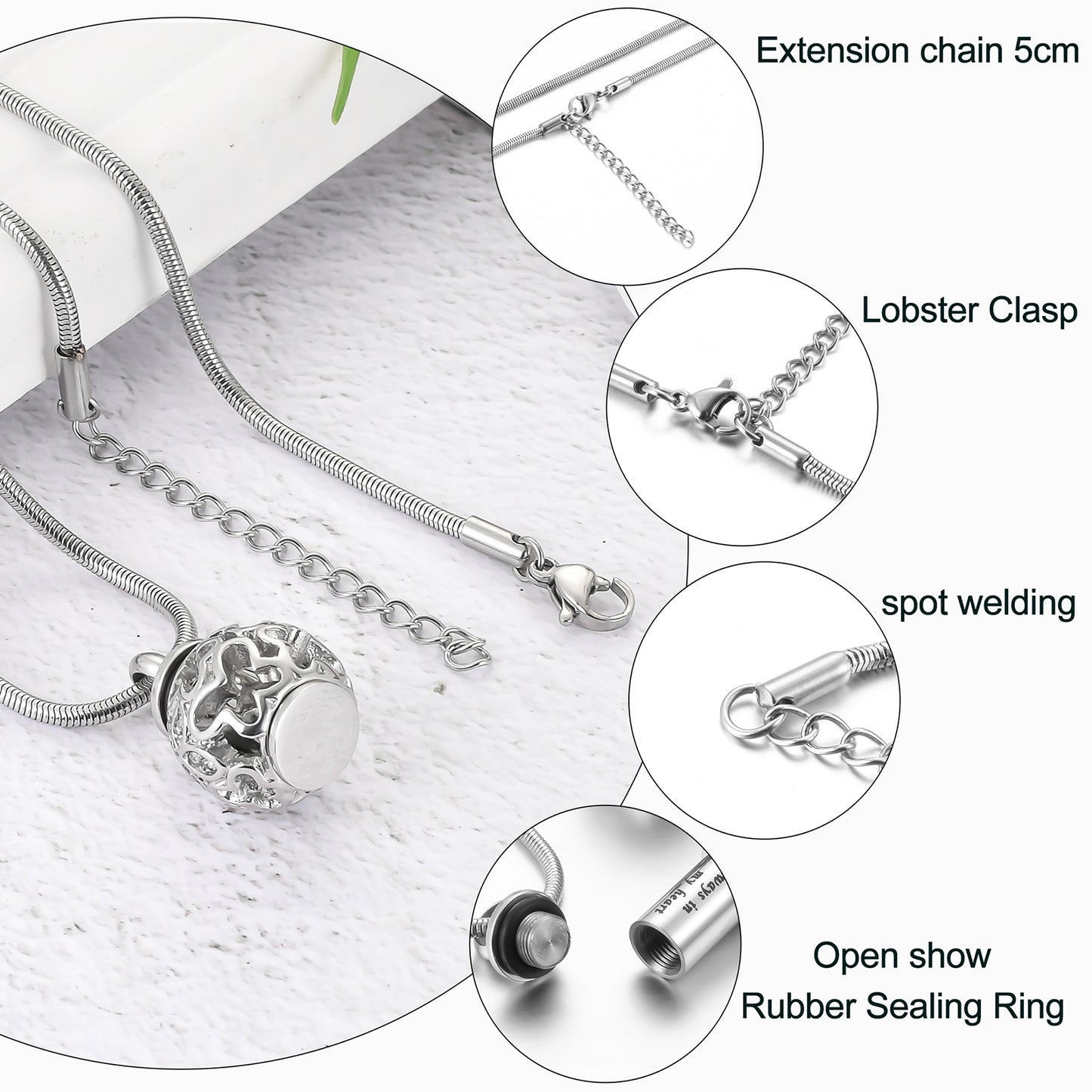 Lantern & Butterfly - Cylindrical Cremation Necklace