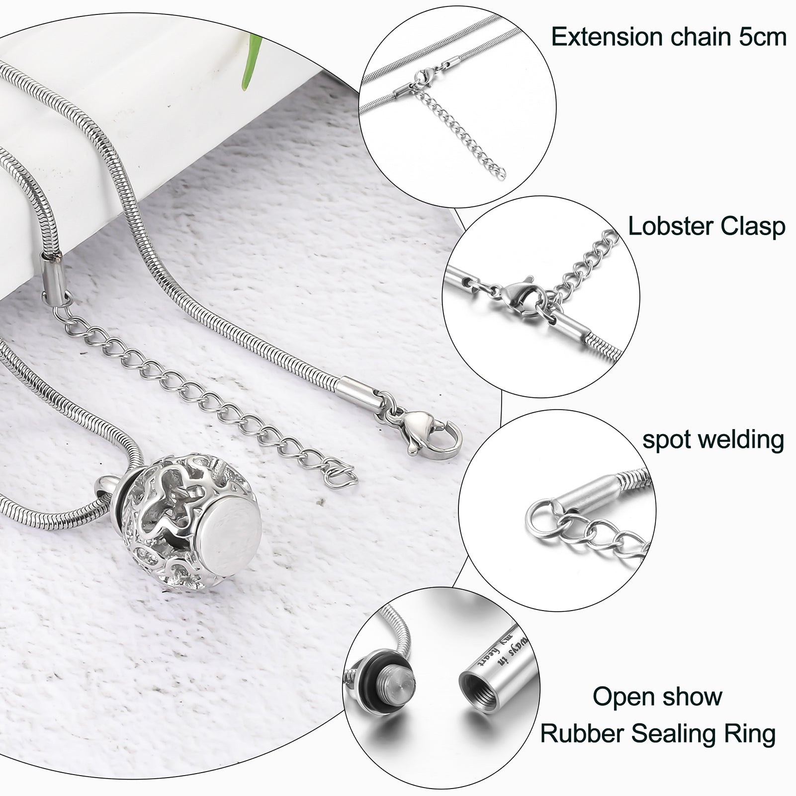 Lantern & Butterfly - Cylindrical Cremation Necklace